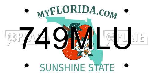 749MLU Florida License Plate