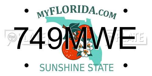 749MWE Florida License Plate
