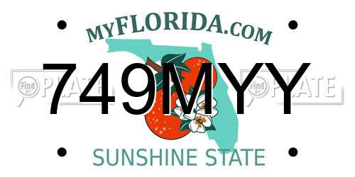 749MYY Florida License Plate