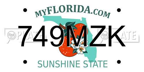 749MZK Florida License Plate