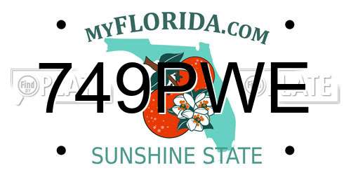 749PWE Florida License Plate