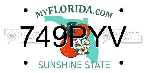 749PYV Florida License Plate