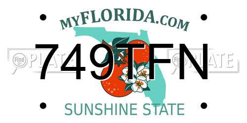 749TFN Florida License Plate