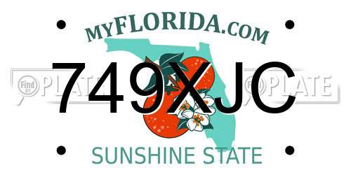 749XJC Florida License Plate