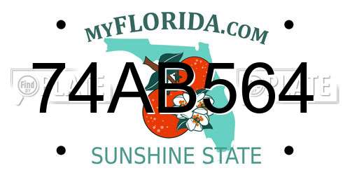 74AB564 Florida License Plate