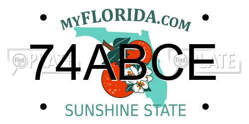 74ABCE Florida License Plate