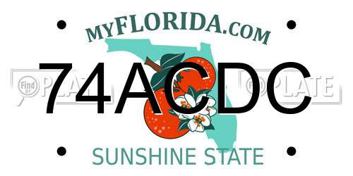 74ACDC Florida License Plate