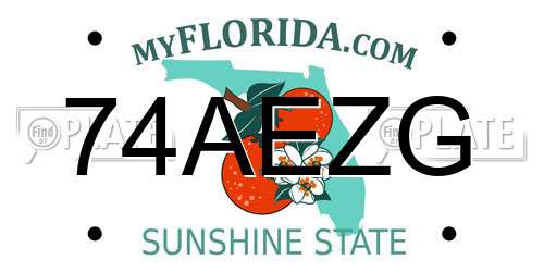 74AEZG Florida License Plate