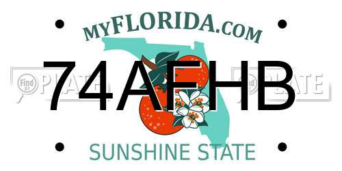 74AFHB Florida License Plate