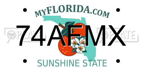 74AFMX Florida License Plate