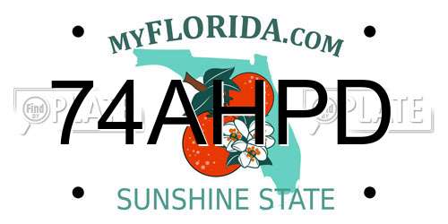 74AHPD Florida License Plate