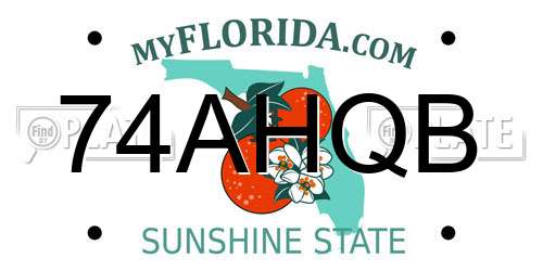 74AHQB Florida License Plate