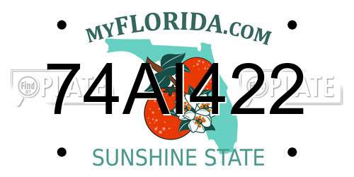 74AI422 Florida License Plate