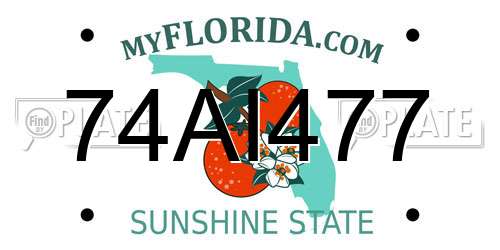 74AI477 Florida License Plate