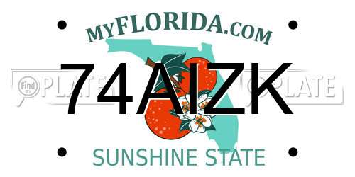 74AIZK Florida License Plate
