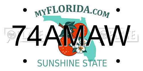 74AMAW Florida License Plate
