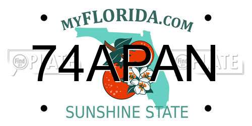 74APAN Florida License Plate