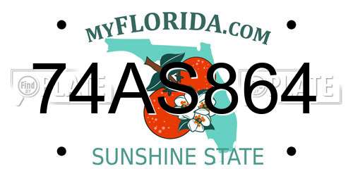 74AS864 Florida License Plate