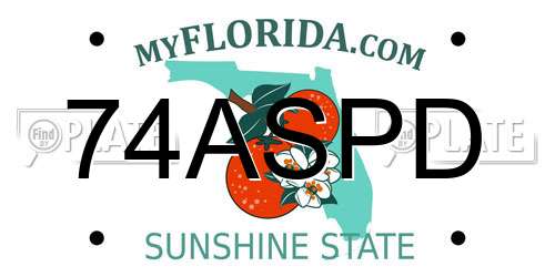 74ASPD Florida License Plate