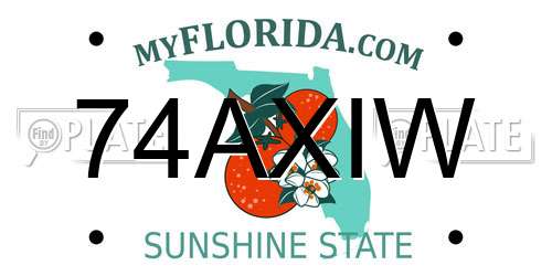 74AXIW Florida License Plate