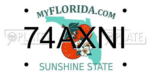 74AXNI Florida License Plate