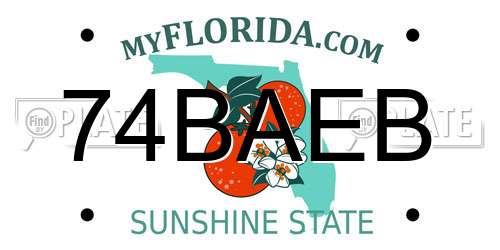 74BAEB Florida License Plate