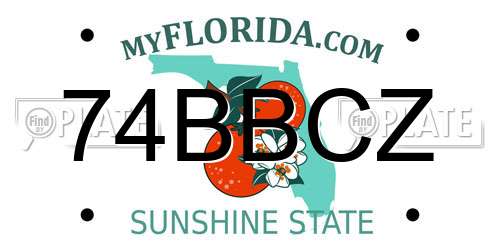 74BBCZ Florida License Plate