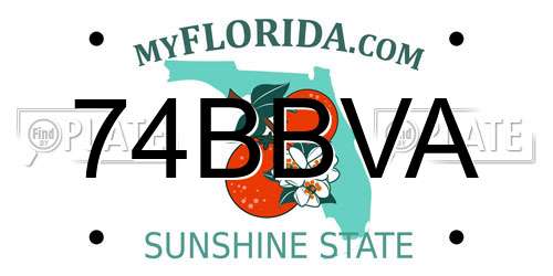 74BBVA Florida License Plate