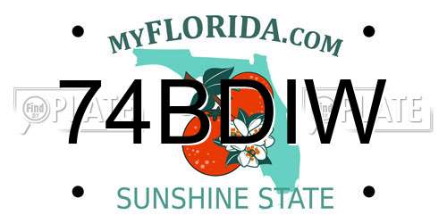 74BDIW Florida License Plate