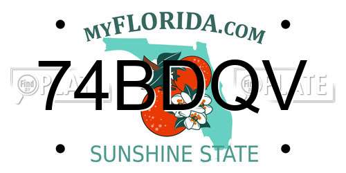 74BDQV Florida License Plate