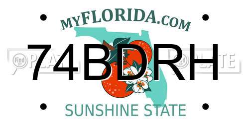 74BDRH Florida License Plate