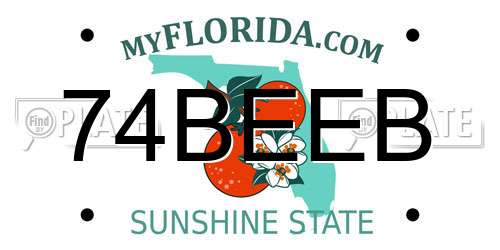 74BEEB Florida License Plate