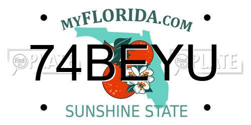 74BEYU Florida License Plate