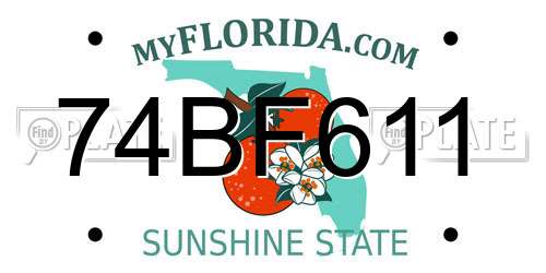 74BF611 Florida License Plate