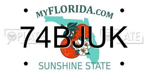 74BJUK Florida License Plate