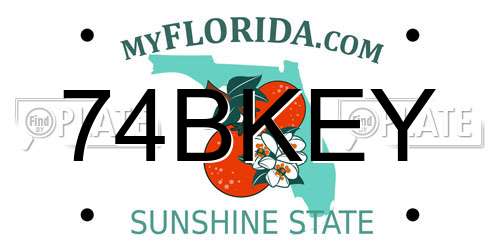 74BKEY Florida License Plate