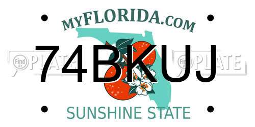 74BKUJ Florida License Plate
