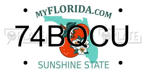 74BQCU Florida License Plate