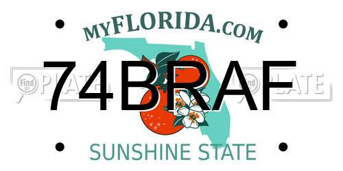 74BRAF Florida License Plate