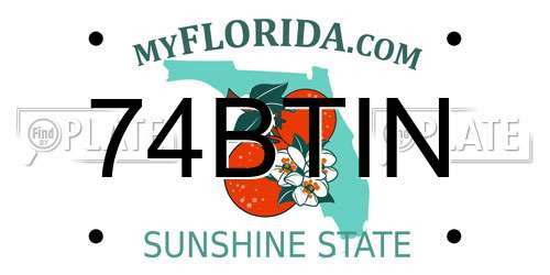 74BTIN Florida License Plate