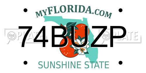 74BUZP Florida License Plate