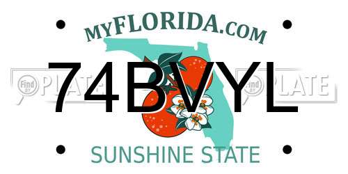 74BVYL Florida License Plate