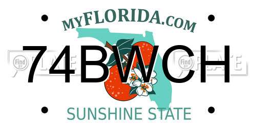 74BWCH Florida License Plate