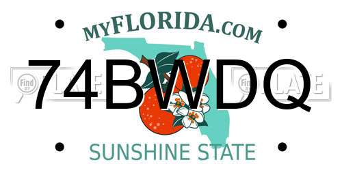 74BWDQ Florida License Plate