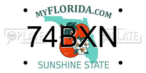 74BXN Florida License Plate