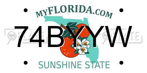 74BYYW Florida License Plate