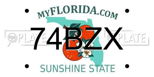 74BZX Florida License Plate