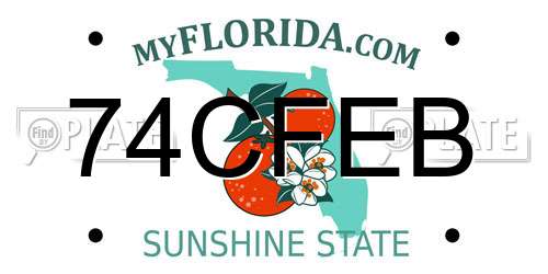 74CFEB Florida License Plate