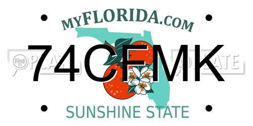 74CFMK Florida License Plate
