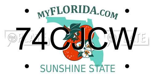 74CJCW Florida License Plate